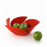 photo Alessi-Twist Again Fruit bowl in steel colored with epoxy resin, red 2